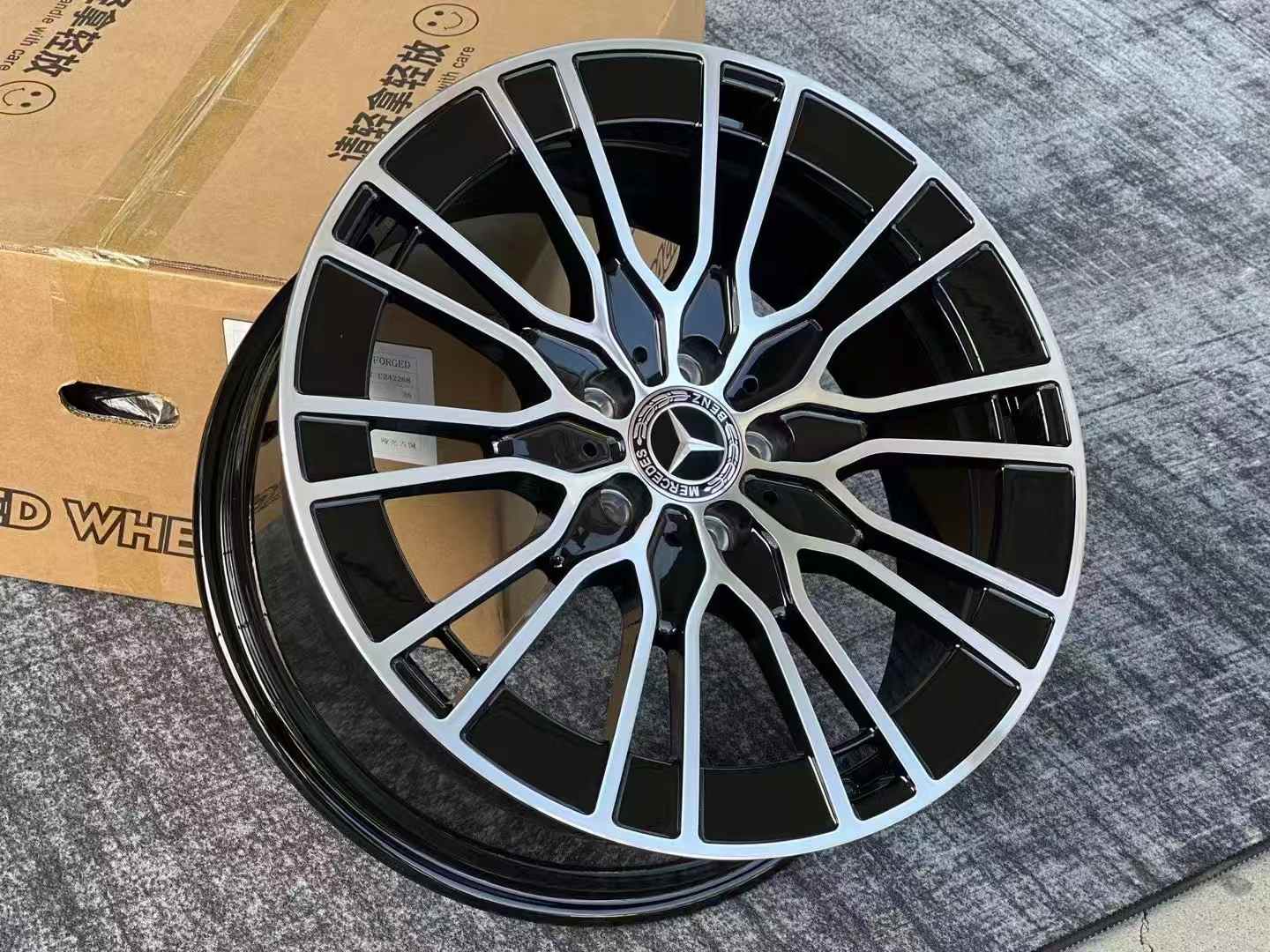 20x8.5 Forged Gloss Black Machine Face Wheel 5*112 ET36 CB 66.56