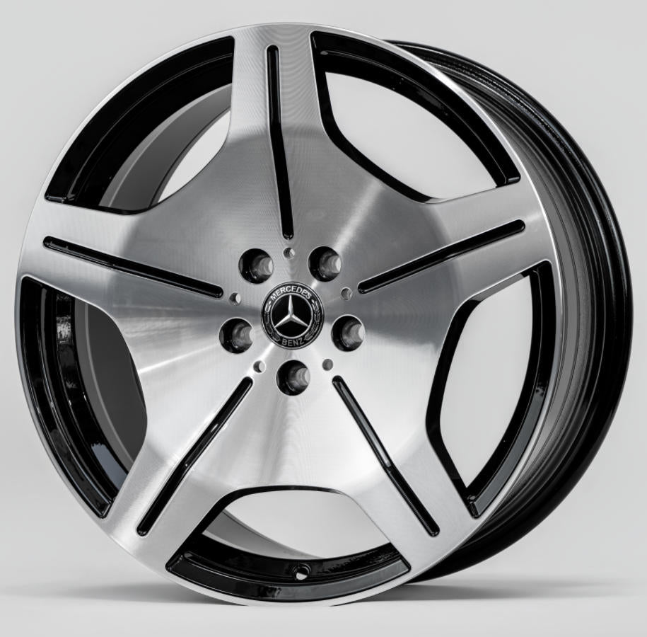 19x9.5 Forged Gloss Black Machine Face Wheel 5*112 ET43 CB 66.56