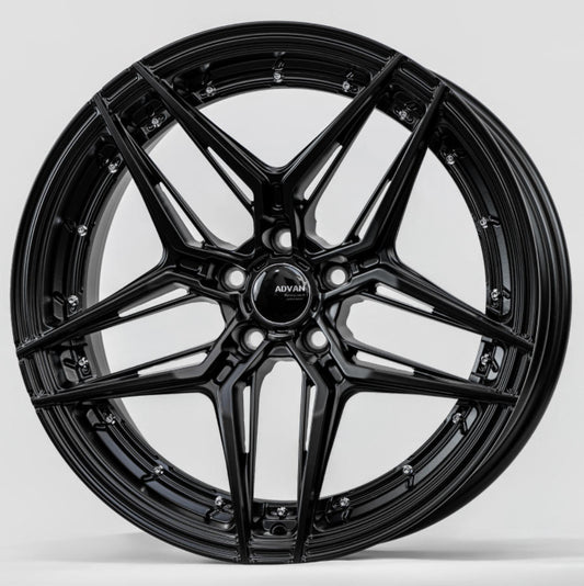 18x8.0 Black Machine Face Alloy Wheel 5x112 ET35 CB 66.56