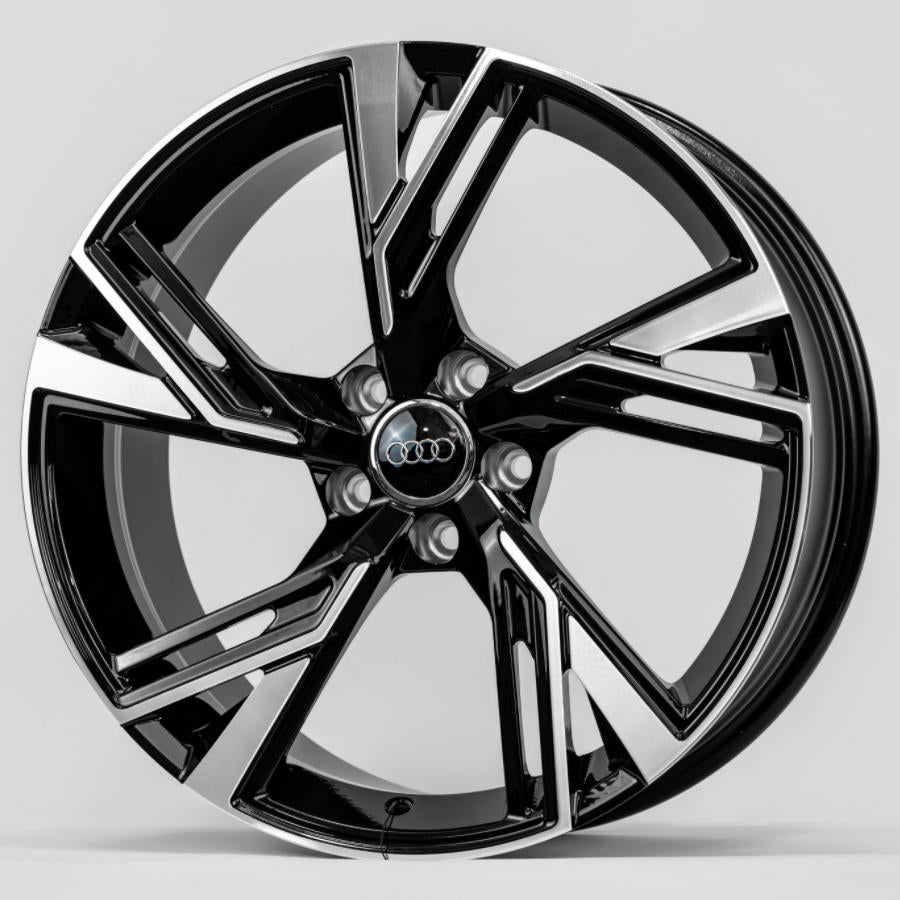 18x8.0 Black Machine Face Alloy Wheel 5*112 ET35 CB 66.56