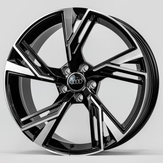 18x8.0 Black Machine Face Alloy Wheel 5*112 ET35 CB 66.56