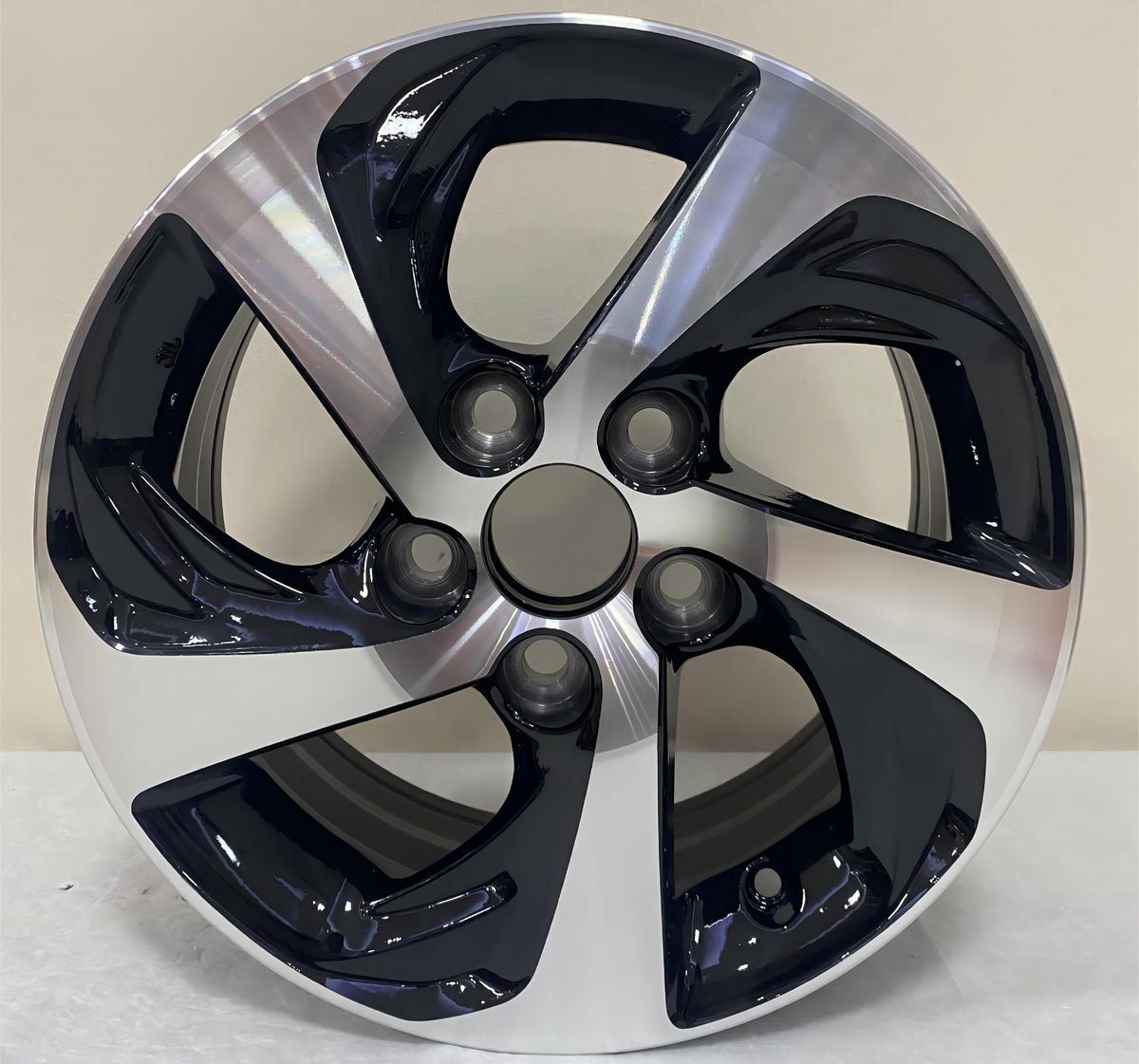 Toyota Levin 15 inch OEM replacement wheel in machined black finish