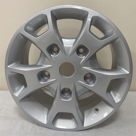 Custom 16 inch Ford Transit alloy wheel with fully painted metallic silver finish